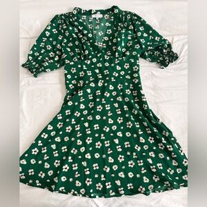 RIHOAS Green Floral Mini Dress